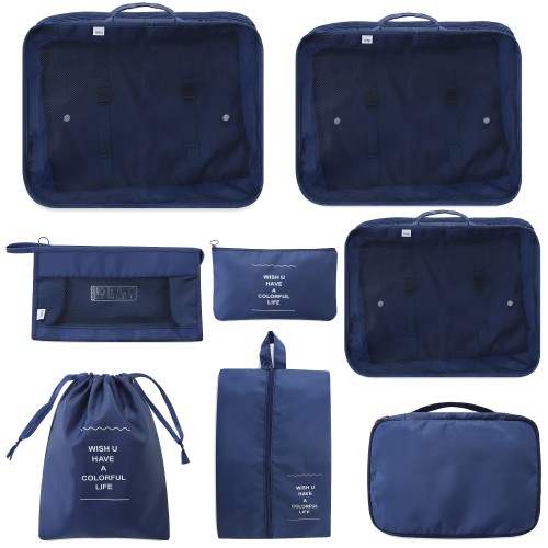 Torby podróżne organizery saszetki do walizki plecaka na ubrania buty pranie bieliznę ładowarki 8 szt