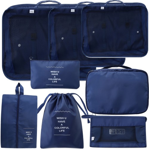 Torby podróżne organizery saszetki do walizki plecaka na ubrania buty pranie bieliznę ładowarki 8 szt