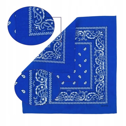 Bandana chustka apaszka niebieska 55x55 cm