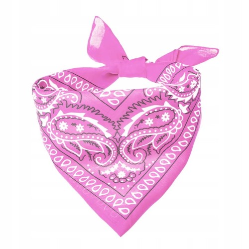 Bandana chustka apaszka różowa 55x55 cm