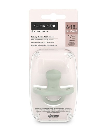 Smoczek silikonowy anatomiczny SX Pro 6-18M Suavinex zielony