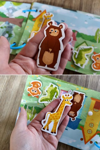 Książeczka z rzepami busy book dla dzieci edukacyjna zwierzątka