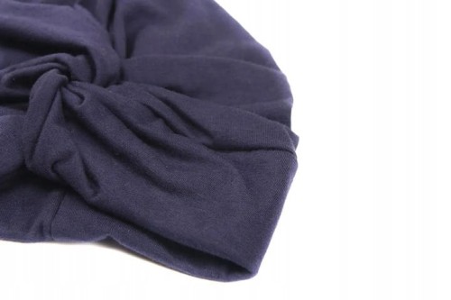 Czapka niemowlęca turban dla dziecka przejśiowa granat