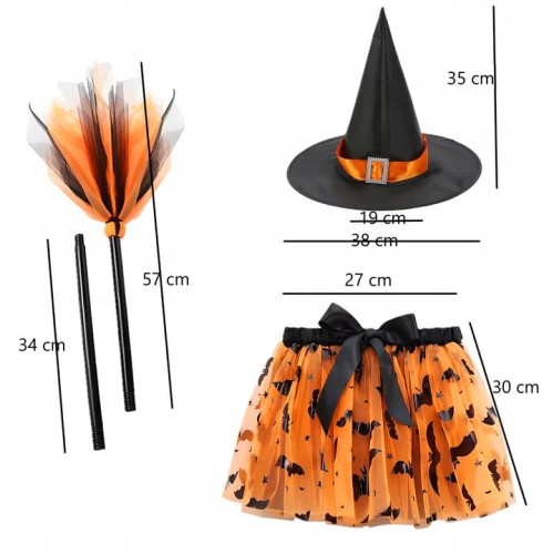 Kostium czarownica wiedźma strój na Andrzejki haloween przebranie 3 el