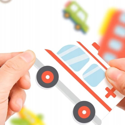 Naklejki Piankowe do Kąpieli – 15 Pojazdów i Organizer