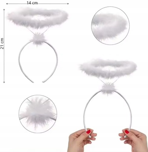 Kostium anioła aniołka dla dziecka – skrzydła i aureola 2 el