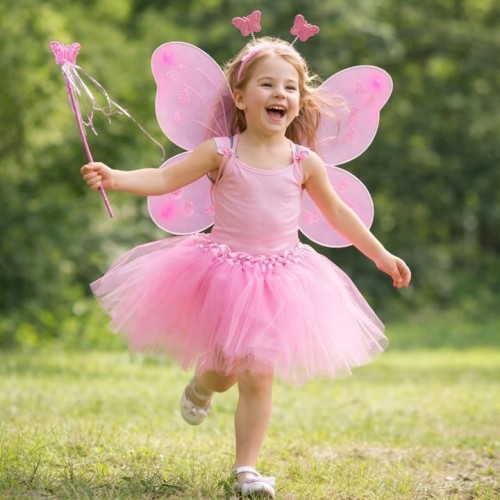 Strój Motylka dla dzieci – skrzydła opaska i różdżka
