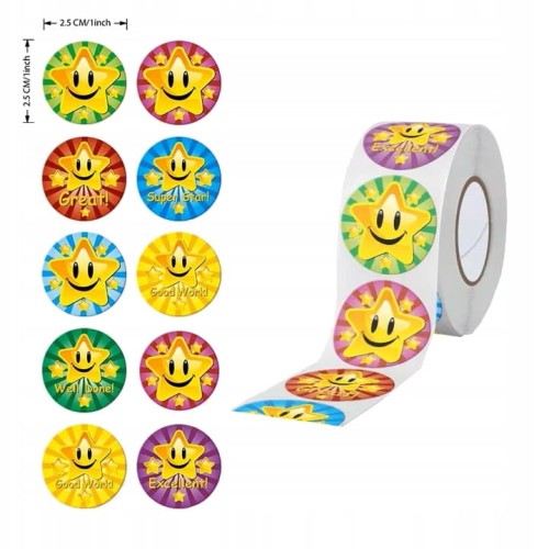 Naklejki motywacyjne dla dzieci – 500 sztuk