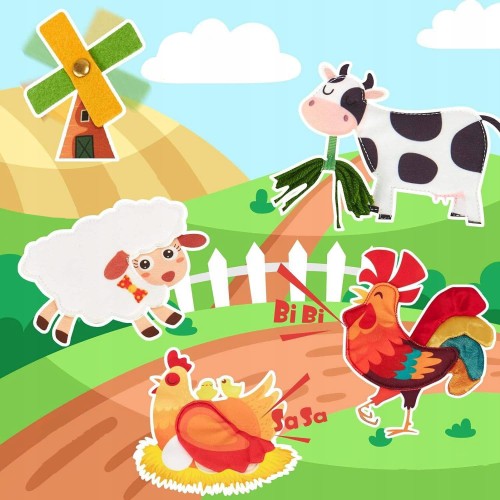 Książeczka filcowa Busy Book FARMA - zabawka edukacyjna Montessori