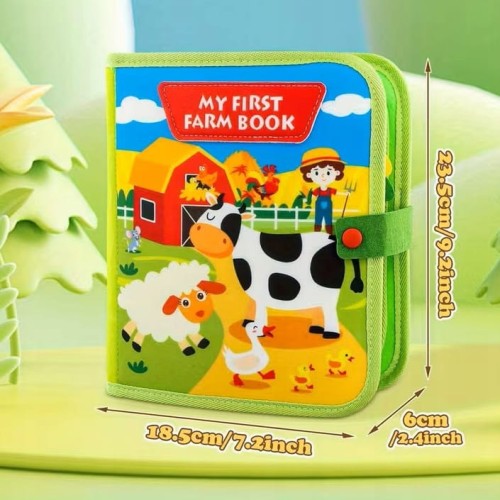 Książeczka filcowa Busy Book FARMA - zabawka edukacyjna Montessori