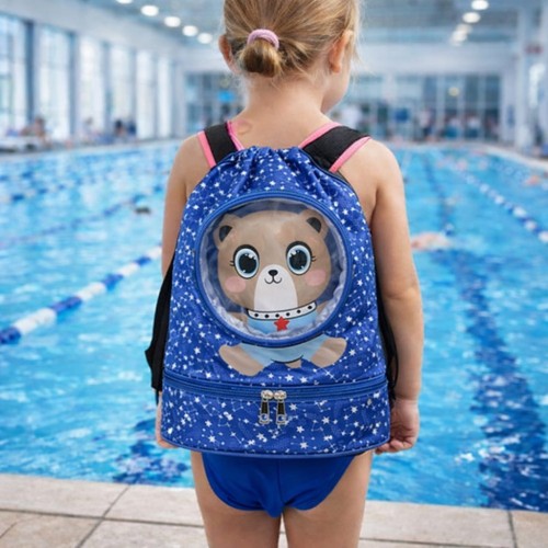 Plecak worek na basen sportowy dla dzieci piesek z okienkiem