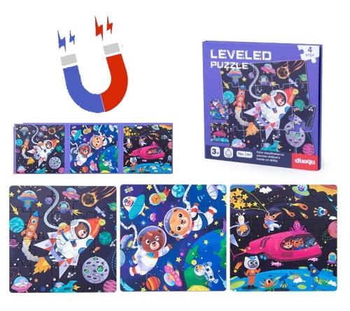 Puzzle magnetyczne układanka książeczka rozkładana 75 el poziom 4