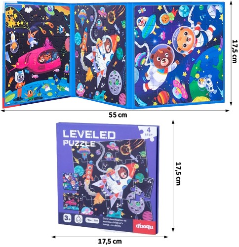 Puzzle magnetyczne układanka książeczka rozkładana 75 el poziom 4