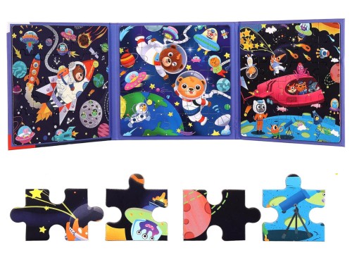 Puzzle magnetyczne układanka książeczka rozkładana 75 el poziom 4
