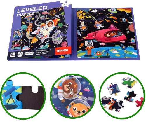 Puzzle magnetyczne układanka książeczka rozkładana 75 el poziom 4