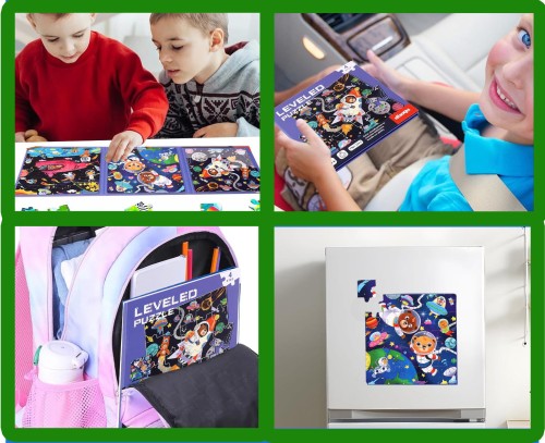 Puzzle magnetyczne układanka książeczka rozkładana 75 el poziom 4