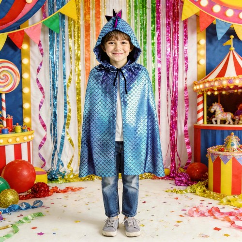 Strój Smoka Dinozaura dla dzieci – peleryna z kapturem