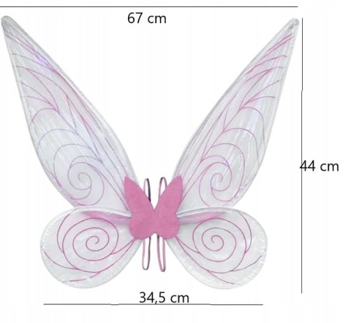 Strój wróżki motylka elfa dla dzieci – skrzydła, opaska, różdżka i spódniczka