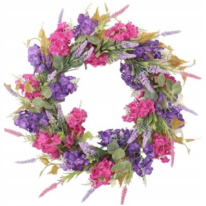 Wianek Dekoracyjny na Drzwi 40 cm – Wiosenny Wianek z Kwiatami Dekoracja Domu Stołu i Ściany