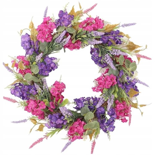 Wianek Dekoracyjny na Drzwi 40 cm – Wiosenny Wianek z Kwiatami Dekoracja Domu Stołu i Ściany