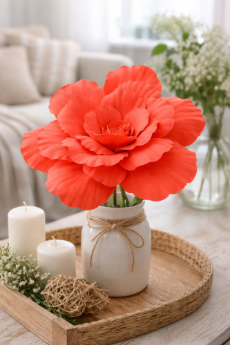 Duży Sztuczny Kwiat Piankowy 30 cm – Dekoracyjny Kwiat do Bukietów Stroików Flower Wall i Dekoracji Wnętrz