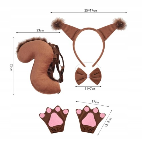 Strój Wiewiórki dla Dziecka – Zestaw Kostiumowy 5 elementów