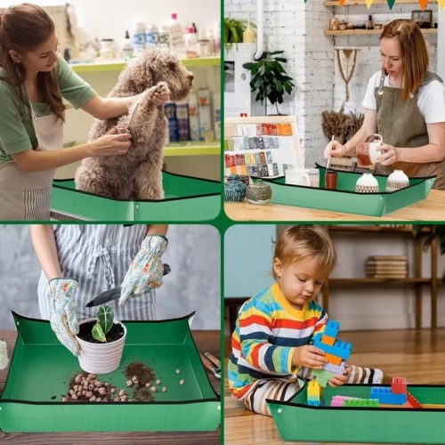 Mata do Przesadzania Roślin 75x100 cm – Wodoodporna Składana Mata Ogrodnicza do Kwiatów i Sadzonek