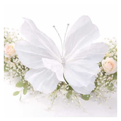Duży Sztuczny Motyl 48 cm – Dekoracja Opalizująca na Komunię Ślub Wesele, Ogród i Sesje Zdjęciowe