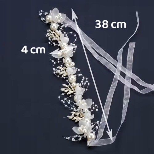Wianek Komunijny Biały Boho z Perełkami i Bransoletka 2 el – Delikatny Regulowany Elegancki