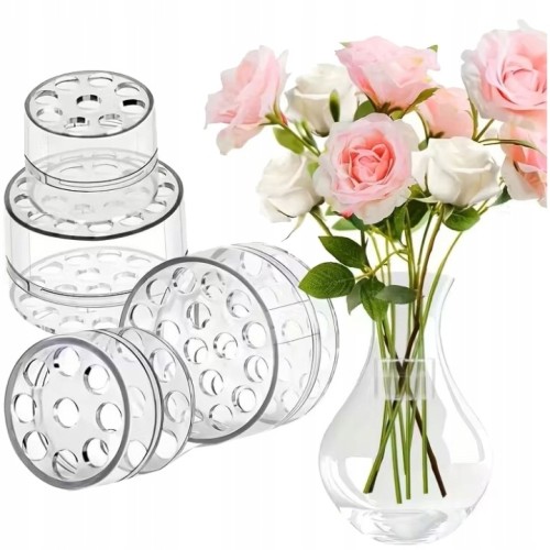 Uchwyty do Układania Bukietów 4 szt - Organizer do Kwiatów do Wazonu Formownik Łodyg Transparentny