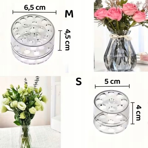 Uchwyty do Układania Bukietów 4 szt - Organizer do Kwiatów do Wazonu Formownik Łodyg Transparentny