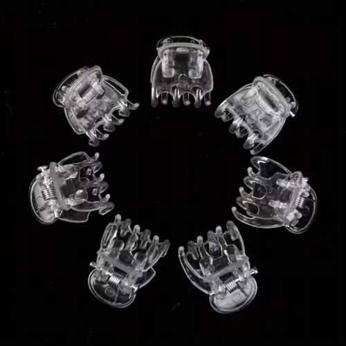 Spinki do Włosów Żabki Przezroczyste 50 szt – Mini Klipsy Fryzjerskie do Stylizacji i Upięć