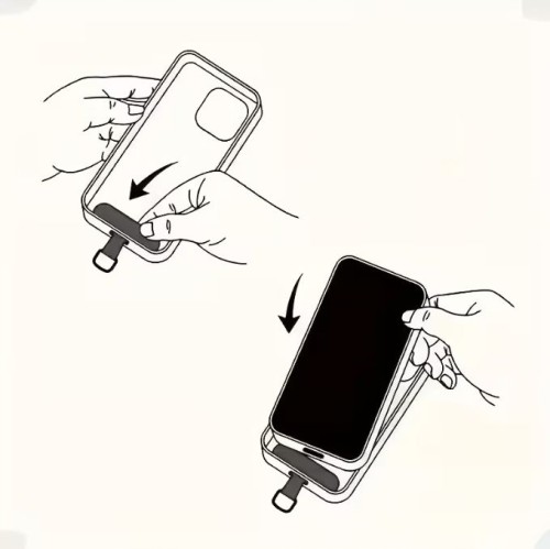 Smycz do Telefonu 17 cm – Srebrny Uchwyt na Nadgarstek pod Etui Uniwersalna Smycz do Smartfona