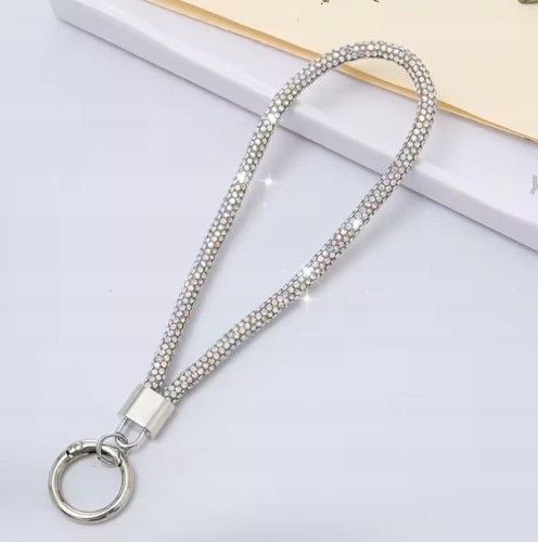 Smycz do Telefonu 17 cm – Srebrny Uchwyt na Nadgarstek pod Etui Uniwersalna Smycz do Smartfona