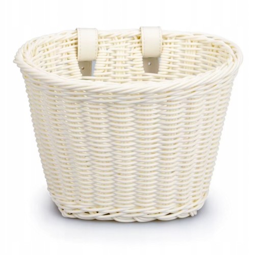 Koszyk rowerowy przedni na kierownicę pleciony rattanowy