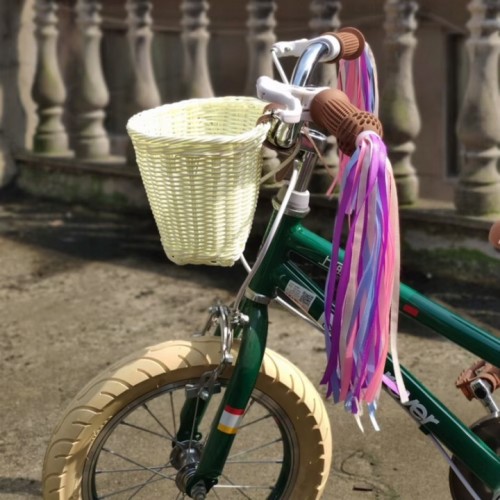Koszyk rowerowy przedni na kierownicę pleciony rattanowy