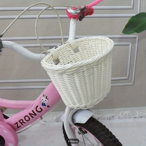 Koszyk rowerowy przedni na kierownicę pleciony rattanowy