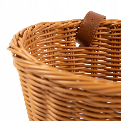 Koszyk rowerowy przedni na kierownicę pleciony rattanowy