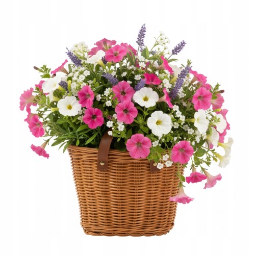 Koszyk rowerowy przedni na kierownicę pleciony rattanowy