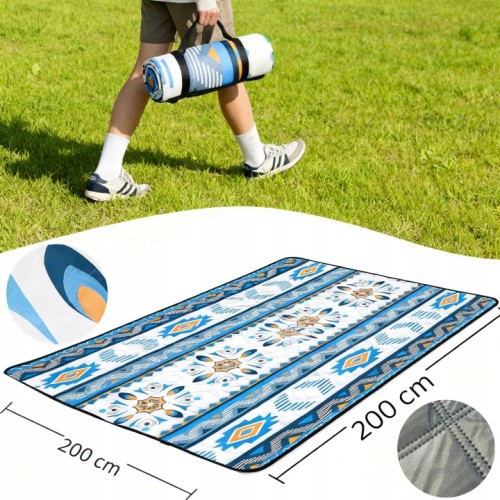 Mata plażowa wodoodporna koc z izolacją 200 x 200 cm 