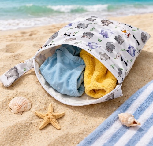 Woreczek na mokre ubrania pieluszki 21x28 cm