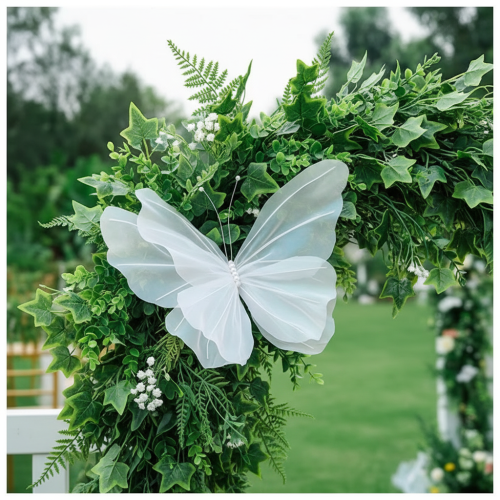 Duży Sztuczny Motyl 48 cm – Dekoracja Opalizująca na Komunię Ślub Wesele, Ogród i Sesje Zdjęciowe