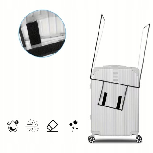 Pokrowiec na walizkę 20 cali przezroczysty wodoodporny ochronny etui S