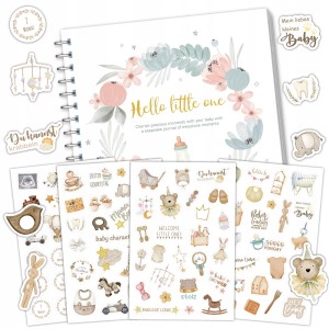 Pamiątkowy notes dla mamy momenty życia dziecka pamiętnik 50 stron naklejki