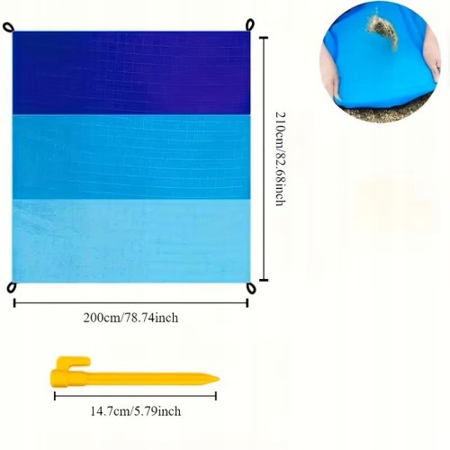 Mata plażowa piknikowa duża 210x200 cm wodoodporna lekka koc turystyczny XXL