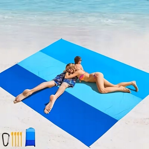 Mata plażowa piknikowa duża 210x200 cm wodoodporna lekka koc turystyczny XXL