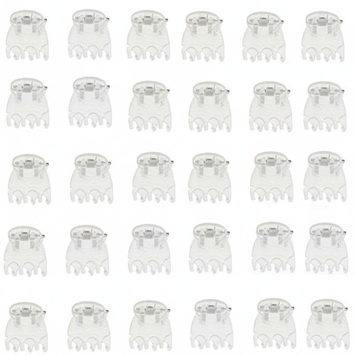 Spinki do Włosów Żabki Przezroczyste 50 szt – Mini Klipsy Fryzjerskie do Stylizacji i Upięć