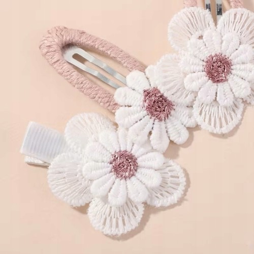 Spinki do włosów BOHO dla dziewczynki , zestaw 5 szt., kwiatowe aplikacje