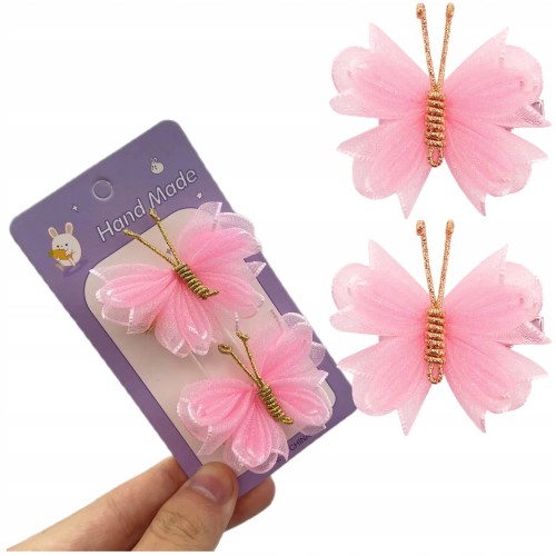 Spinki do włosów motylki dla dziewczynki , ozdobne klamerki boho 2 szt.