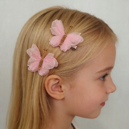 Spinki do włosów motylki dla dziewczynki , ozdobne klamerki boho 2 szt.